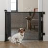 imageCumbor Mesh Retractable Gates for Stairs Dog Gate Indoor for The House Wide Pet Gate 33quot Tall Extends to 55quot Wide Long Safety Gates for Doorways Hallways Cat Gate OutdoorGrayBlack