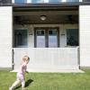imageCumbor Mesh Retractable Gates for Stairs Dog Gate Indoor for The House Wide Pet Gate 33quot Tall Extends to 55quot Wide Long Safety Gates for Doorways Hallways Cat Gate OutdoorGrayWhite