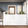 imageCumbor Mesh Retractable Gates for Stairs Dog Gate Indoor for The House Wide Pet Gate 33quot Tall Extends to 55quot Wide Long Safety Gates for Doorways Hallways Cat Gate OutdoorGrayWhite