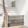 imageCumbor Mesh Retractable Gates for Stairs Dog Gate Indoor for The House Wide Pet Gate 33quot Tall Extends to 55quot Wide Long Safety Gates for Doorways Hallways Cat Gate OutdoorGrayBlack
