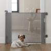 imageCumbor Mesh Retractable Gates for Stairs Dog Gate Indoor for The House Wide Pet Gate 33quot Tall Extends to 55quot Wide Long Safety Gates for Doorways Hallways Cat Gate OutdoorGrayGray