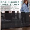 imageCumbor Mesh Retractable Gates for Stairs Dog Gate Indoor for The House Wide Pet Gate 33quot Tall Extends to 55quot Wide Long Safety Gates for Doorways Hallways Cat Gate OutdoorGrayBlack