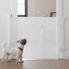imageCumbor Mesh Retractable Gates for Stairs Dog Gate Indoor for The House Wide Pet Gate 33quot Tall Extends to 55quot Wide Long Safety Gates for Doorways Hallways Cat Gate OutdoorGrayWhite