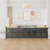 imageCumbor Mesh Retractable Gates for Stairs Dog Gate Indoor for The House Wide Pet Gate 33quot Tall Extends to 55quot Wide Long Safety Gates for Doorways Hallways Cat Gate OutdoorGrayBlack