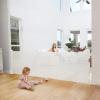 imageCumbor Mesh Retractable Gates for Stairs Dog Gate Indoor for The House Wide Pet Gate 33quot Tall Extends to 55quot Wide Long Safety Gates for Doorways Hallways Cat Gate OutdoorGrayWhite