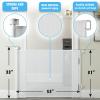 imageCumbor Mesh Retractable Gates for Stairs Dog Gate Indoor for The House Wide Pet Gate 33quot Tall Extends to 55quot Wide Long Safety Gates for Doorways Hallways Cat Gate OutdoorGrayWhite