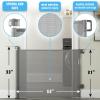 imageCumbor Mesh Retractable Gates for Stairs Dog Gate Indoor for The House Wide Pet Gate 33quot Tall Extends to 55quot Wide Long Safety Gates for Doorways Hallways Cat Gate OutdoorGrayGray