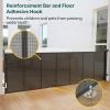 imageCumbor Mesh Retractable Gates for Stairs Dog Gate Indoor for The House Wide Pet Gate 33quot Tall Extends to 55quot Wide Long Safety Gates for Doorways Hallways Cat Gate OutdoorGrayBlack