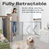 imageCumbor Retractable Baby Gates for Stairs Mom Choice Award Winner55 Wide Mesh Dog Gate for Doorways 34quot Tall Easy to Use Pet Fence for The House Toddler Safety Essentials IndoorampampOutdoor BlackAGray
