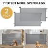 imageCumbor Retractable Baby Gates for Stairs Mom Choice Award Winner55 Wide Mesh Dog Gate for Doorways 34quot Tall Easy to Use Pet Fence for The House Toddler Safety Essentials IndoorampampOutdoor BlackAGray