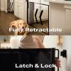 imageCumbor Retractable Baby Gates for Stairs Mom Choice Award Winner55 Wide Mesh Dog Gate for Doorways 34quot Tall Easy to Use Pet Fence for The House Toddler Safety Essentials IndoorampampOutdoor BlackABlack