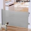 imageCumbor Retractable Baby Gates for Stairs Mom Choice Award Winner55 Wide Mesh Dog Gate for Doorways 34quot Tall Easy to Use Pet Fence for The House Toddler Safety Essentials IndoorampampOutdoor BlackAGray