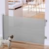 imageCumbor Retractable Baby Gates for Stairs Mom Choice Award Winner55 Wide Mesh Dog Gate for Doorways 34quot Tall Easy to Use Pet Fence for The House Toddler Safety Essentials IndoorampampOutdoor BlackAGray