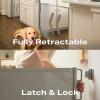 imageCumbor Retractable Baby Gates for Stairs Mom Choice Award Winner55 Wide Mesh Dog Gate for Doorways 34quot Tall Easy to Use Pet Fence for The House Toddler Safety Essentials IndoorampampOutdoor BlackAGray