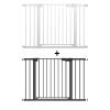 imageCumbor 46quot Auto Close Safety Baby Gate Extra Tall and Wide Child Gate Easy Walk Thru Durability Dog Gate for House Stairs Doorways Includes 4 Wall Cups 2 275Inch and 825Inch Extension