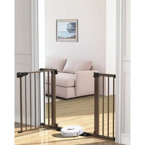 imageCumbor 29746quot Baby Gate for Stairs Moms Choice Awards WinnerAuto Close Dog Gate for The House Gifts for Mom Easy Install Pressure Mounted Pet Gates for Doorways BlackBrown