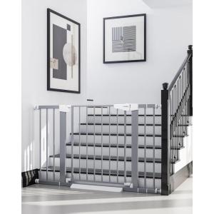 imageCumbor 29746quot Baby Gate for Stairs Moms Choice Awards WinnerAuto Close Dog Gate for The House Gifts for Mom Easy Install Pressure Mounted Pet Gates for Doorways BlackGray