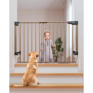imageCumbor 29746quot Standard Baby Gate for StairsBrown ampamp Cumbor 29243quot No Bottom Bar Baby GateBrown