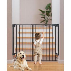 imageCumbor 36quot Extra Tall Baby Gate  29746quot Standard Baby Gate Black ampamp 29243quot No Bottom Bar Dog GateBlack