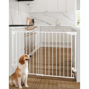 imageCumbor 36quot Extra Tall Baby Gate  297542quot Standard Baby Gate White ampamp 31648quot No Bottom Bar Dog GateWhite