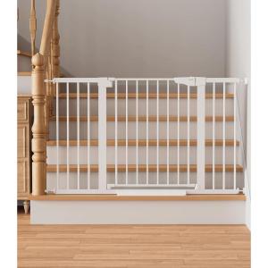 imageCumbor 2 Pack 297quot515quot Extra Wide Baby Gate for Stairs Easy Wall Through Dog Gates for Doorways Pressure Mounted Pet Gate Indoor Safety AutoClose Child Gate for Kids with 4 Wall Cups WhiteWhite