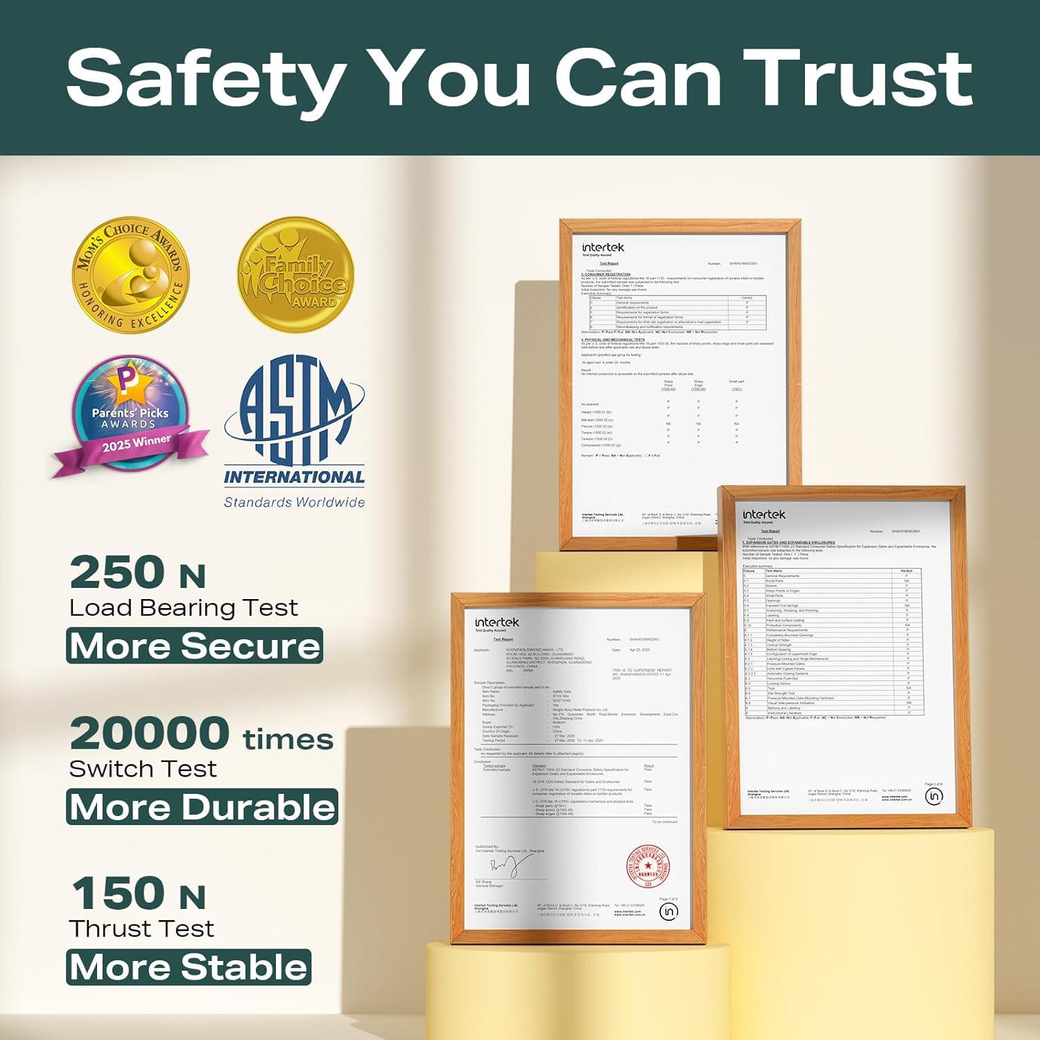 imageCumbor 406quot Wide Auto Close Baby Gate ampamp Cumbor 515quot Wide Dog Gate Durable Child Gate for Stairs Doorways Easy Walk Thru Dog Gate for House for Doorways