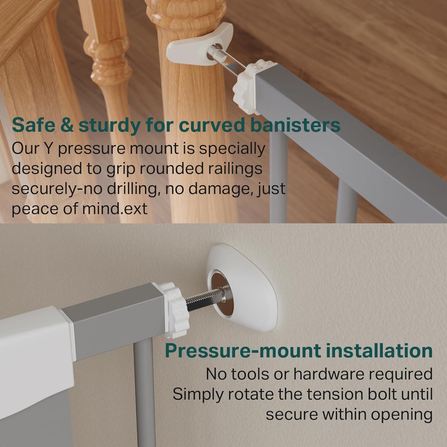 imageCumbor 406quot Auto Close Baby Gate ampamp Cumbor 515quot Dog Gate Durable Child Gate for Stairs Doorways Easy Walk Thru Dog Gate for House for Doorways