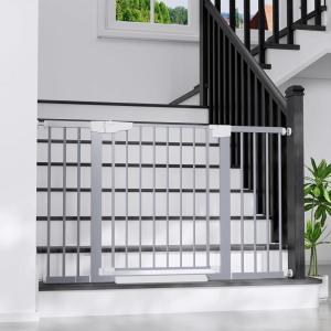 imageCumbor 36quot Extra Tall 297quot515quot Baby Gate for Stairs Easy Wall Through Dog Gates for Doorways Extra Wide Pressure Mounted Tall Pet Gate Indoor Safety AutoClose Child Gate for Kids BlackGray