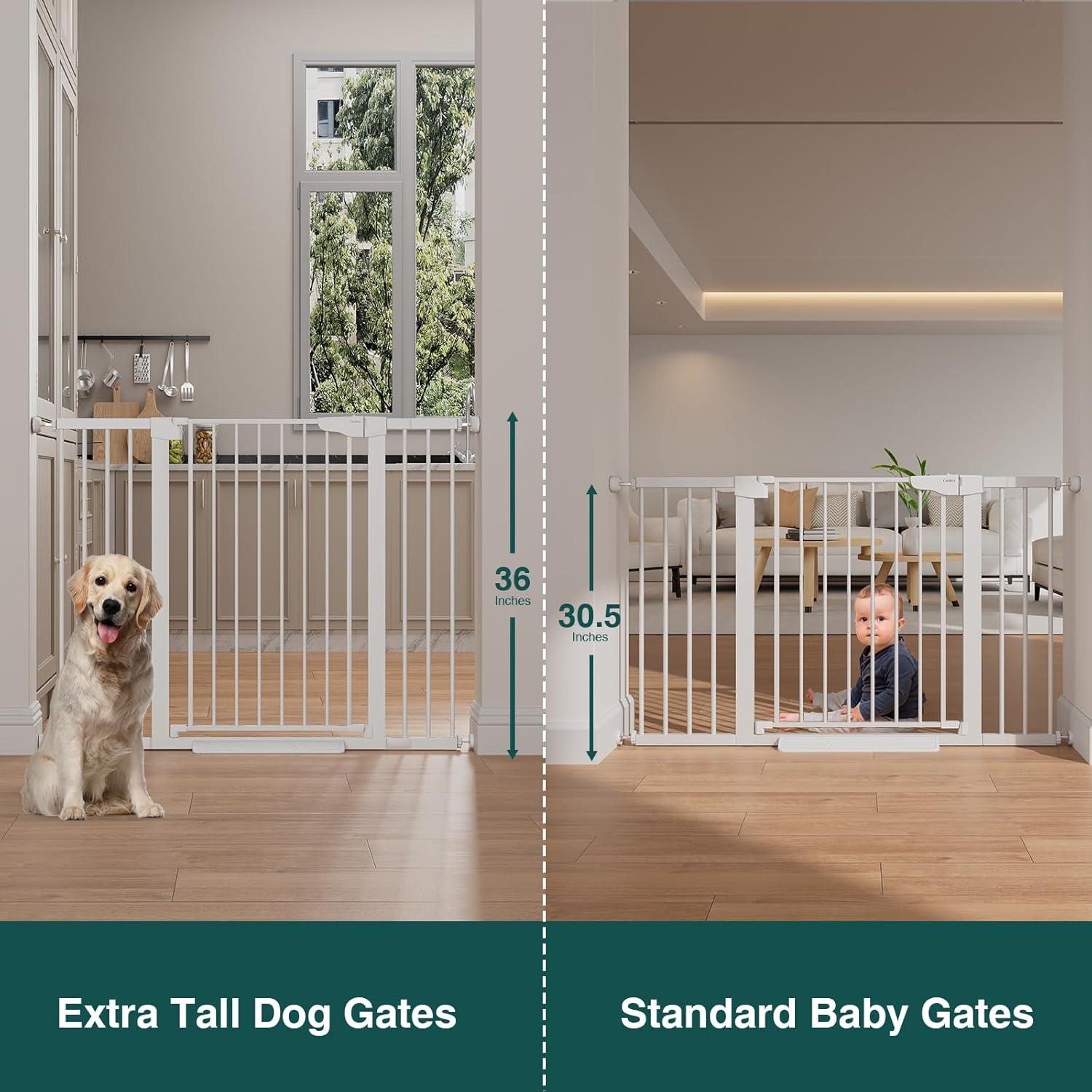 imageCumbor 406quot Wide 36quot Extra Tall Baby Gate ampamp Cumbor 515quot Wide 36quot Extra Tall Dog Gate Durable Child Gate for Stairs Doorways Easy Walk Thru Dog Gate for House for Doorways
