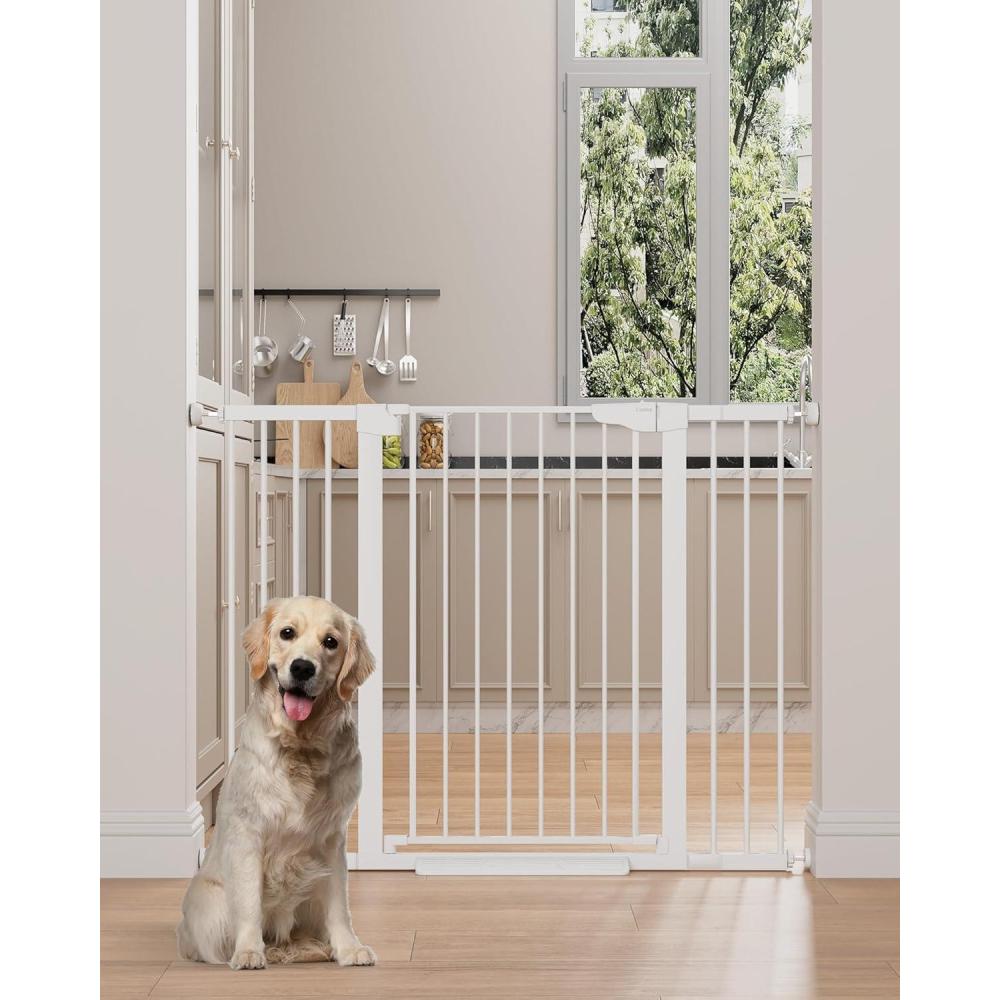 imageCumbor 406quot Wide 36quot Extra Tall Baby Gate ampamp Cumbor 515quot Wide 36quot Extra Tall Dog Gate Durable Child Gate for Stairs Doorways Easy Walk Thru Dog Gate for House for Doorways