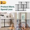 imageCumbor 3 Pack 297542quot Wide Baby Gate for Stairs Black Self Closing Dog Gate Indoor for Doorways