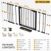 imageCumbor 3 Pack 297542quot Wide Baby Gate for Stairs Black Self Closing Dog Gate Indoor for Doorways