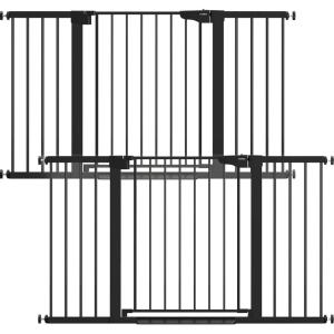 imageCumbor 3 Pack 297542quot Wide Baby Gate for Stairs Black Self Closing Dog Gate Indoor for Doorways