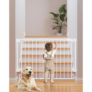 imageCumbor 36quot Extra Tall Baby Gate  29757quot Standard Baby Gate White ampamp 29243quot No Bottom Bar Dog GateWhite