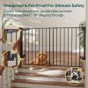imageCumbor 2 Pack 29243quot No Bottom Bar Baby Gate for Stairs 2in1 Auto Close Dog Gate Indoor Hardware Mounted Pet Gate for Doorways with Large Walk Thru Door ChildProof Safety Gate for Kids WhiteBlack