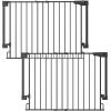 imageCumbor 2 Pack 29243quot No Bottom Bar Baby Gate for Stairs 2in1 Auto Close Dog Gate Indoor Hardware Mounted Pet Gate for Doorways with Large Walk Thru Door ChildProof Safety Gate for Kids WhiteBlack
