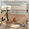 imageCumbor 2 Pack 29243quot No Bottom Bar Baby Gate for Stairs 2in1 Auto Close Dog Gate Indoor Hardware Mounted Pet Gate for Doorways with Large Walk Thru Door ChildProof Safety Gate for Kids WhiteBlack