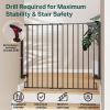 imageCumbor 2 Pack 29243quot No Bottom Bar Baby Gate for Stairs 2in1 Auto Close Dog Gate Indoor Hardware Mounted Pet Gate for Doorways with Large Walk Thru Door ChildProof Safety Gate for Kids WhiteBlack