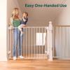 imageCumbor 2 Pack 29243quot No Bottom Bar Baby Gate for Stairs 2in1 Auto Close Dog Gate Indoor Hardware Mounted Pet Gate for Doorways with Large Walk Thru Door ChildProof Safety Gate for Kids WhiteWhite