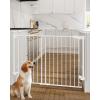 imageCumbor 2 Pack 29243quot No Bottom Bar Baby Gate for Stairs 2in1 Auto Close Dog Gate Indoor Hardware Mounted Pet Gate for Doorways with Large Walk Thru Door ChildProof Safety Gate for Kids WhiteWhite