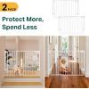 imageCumbor 2 Pack 29243quot No Bottom Bar Baby Gate for Stairs 2in1 Auto Close Dog Gate Indoor Hardware Mounted Pet Gate for Doorways with Large Walk Thru Door ChildProof Safety Gate for Kids WhiteWhite