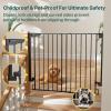 imageCumbor 2 Pack 29243quot No Bottom Bar Baby Gate for Stairs 2in1 Auto Close Dog Gate Indoor Hardware Mounted Pet Gate for Doorways with Large Walk Thru Door ChildProof Safety Gate for Kids WhiteBlack