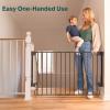 imageCumbor 29243quot Baby Gate for Stairs Black ampamp 31648quot Extra Wide Dog Gate Black