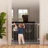 imageCumbor 29243quot Standard Baby Gate for Stairs White ampamp 31648quot Extra Tall Dog Gate White