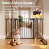 imageCumbor 29759quot Extra Wide Baby Gate for Stairs Pressure Mounted Dog Gate for Doorways AutoClose Easy Walk Through Safety Child Gate for Kids Toddler Tall Pet Gates Indoor Black