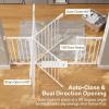 imageCumbor 29759quot Extra Wide Baby Gate for Stairs Pressure Mounted Dog Gate for Doorways AutoClose Easy Walk Through Safety Child Gate for Kids Toddler Tall Pet Gates Indoor White
