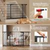 imageCumbor 29759quot Extra Wide Baby Gate for Stairs Pressure Mounted Dog Gate for Doorways AutoClose Easy Walk Through Safety Child Gate for Kids Toddler Tall Pet Gates Indoor Black