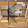 imageCumbor 29759quot Extra Wide Baby Gate for Stairs Pressure Mounted Dog Gate for Doorways AutoClose Easy Walk Through Safety Child Gate for Kids Toddler Tall Pet Gates Indoor Black