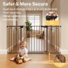 imageCumbor 29759quot Extra Wide Baby Gate for Stairs Pressure Mounted Dog Gate for Doorways AutoClose Easy Walk Through Safety Child Gate for Kids Toddler Tall Pet Gates Indoor Brown
