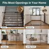 imageCumbor 36664quot Extra Wide Baby Gate for Stairs Dog Gates for Doorways AutoClose Pet Gate Indoor Pressure Mounted Walk Through Safety Child Gate for Kids Toddler Tall Pet Puppy Fence Gate Brown